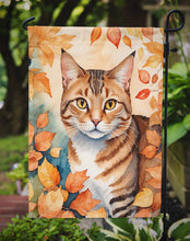 Load image into Gallery viewer, Aegean Fall Garden Flag - Cat in Fall Leaves - Cat-Themed Seasonal Yard Decor