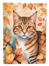 Load image into Gallery viewer, Aegean Fall Garden Flag - Cat in Fall Leaves - Cat-Themed Seasonal Yard Decor