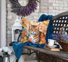 Load image into Gallery viewer, Aegean Cat in Fall Leaves Throw Pillow