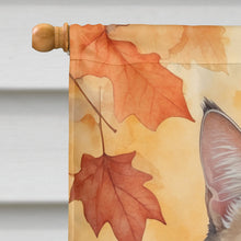 Load image into Gallery viewer, American Bobtail Cat in Fall Leaves House Flag