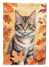 Load image into Gallery viewer, American Bobtail Fall Garden Flag - Cat in Fall Leaves - Cat-Themed Seasonal Yard Decor
