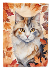 Load image into Gallery viewer, American Curl Fall Garden Flag - Cat in Fall Leaves - Cat-Themed Seasonal Yard Decor