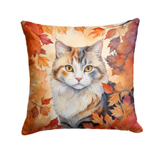 Load image into Gallery viewer, American Curl Cat in Fall Leaves Throw Pillow