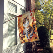 Load image into Gallery viewer, American Polydactyl Cat in Fall Leaves House Flag