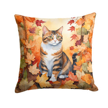 Load image into Gallery viewer, American Polydactyl Cat in Fall Leaves Throw Pillow