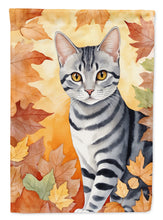 Load image into Gallery viewer, American Shorthair Fall Garden Flag - Cat in Fall Leaves - Cat-Themed Seasonal Yard Decor