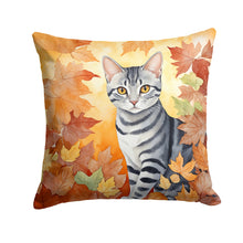 Load image into Gallery viewer, American Shorthair Cat in Fall Leaves Throw Pillow