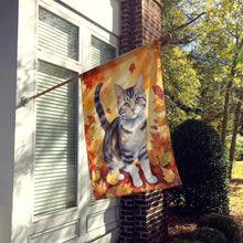 Load image into Gallery viewer, American Wirehair Cat in Fall Leaves House Flag
