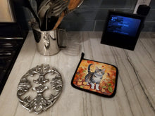 Load image into Gallery viewer, American Wirehair Cat in Fall Leaves Pot Holders - Set of 2 Decorative Kitchen Helpers | Made in the USA