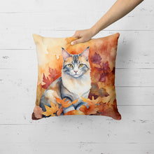 Load image into Gallery viewer, Aphrodite Giant Cat in Fall Leaves Throw Pillow