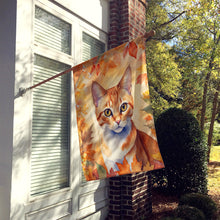Load image into Gallery viewer, Arabian Mau Cat in Fall Leaves House Flag