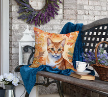 Load image into Gallery viewer, Arabian Mau Cat in Fall Leaves Throw Pillow