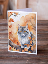 Load image into Gallery viewer, Australian Mist Cat in Fall Leaves Greeting Cards - Blank Note Cards – 8-Pack of Artist-Designed Cards with Envelopes