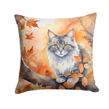 Load image into Gallery viewer, Australian Mist Cat in Fall Leaves Throw Pillow - 14x14 Decorative Pillow – Art for Your Home &amp; Patio