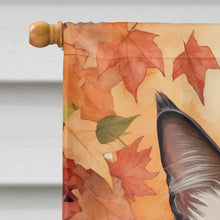 Load image into Gallery viewer, Balinese Cat in Fall Leaves House Flag