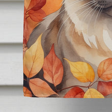 Load image into Gallery viewer, Birman Cat in Fall Leaves House Flag