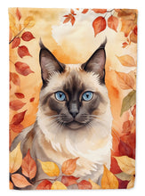 Load image into Gallery viewer, Birman Cat in Fall Leaves House Flag