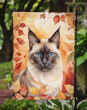 Load image into Gallery viewer, Birman Fall Garden Flag - Cat in Fall Leaves - Cat-Themed Seasonal Yard Decor