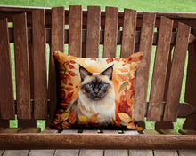 Load image into Gallery viewer, Birman Cat in Fall Leaves Throw Pillow - 14x14 Decorative Pillow – Art for Your Home &amp; Patio