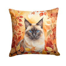 Load image into Gallery viewer, Birman Cat in Fall Leaves Throw Pillow - 14x14 Decorative Pillow – Art for Your Home &amp; Patio