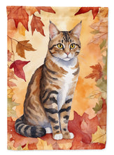 Load image into Gallery viewer, California Spangled Fall Garden Flag - Cat in Fall Leaves - Cat-Themed Seasonal Yard Decor