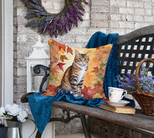 Load image into Gallery viewer, California Spangled Cat in Fall Leaves Throw Pillow