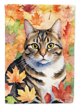 Load image into Gallery viewer, California Spangled Cat in Fall Leaves House Flag