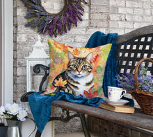 Load image into Gallery viewer, California Spangled Cat in Fall Leaves Throw Pillow