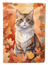 Load image into Gallery viewer, Chantilly Tiffany Fall Garden Flag - Cat in Fall Leaves - Cat-Themed Seasonal Yard Decor