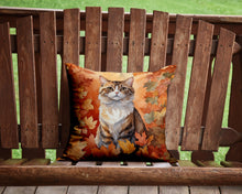 Load image into Gallery viewer, Chantilly Tiffany Cat in Fall Leaves Throw Pillow - 14x14 Decorative Pillow – Art for Your Home &amp; Patio