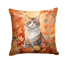Load image into Gallery viewer, Chantilly Tiffany Cat in Fall Leaves Throw Pillow - 14x14 Decorative Pillow – Art for Your Home &amp; Patio