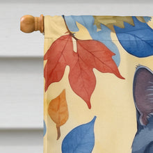 Load image into Gallery viewer, Chartreux Cat in Fall Leaves House Flag