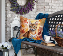 Load image into Gallery viewer, Chausie Cat in Fall Leaves Throw Pillow