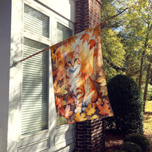 Load image into Gallery viewer, Cheetoh Cat in Fall Leaves House Flag