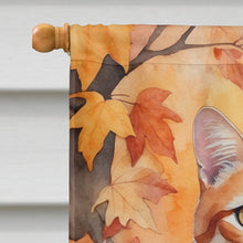 Load image into Gallery viewer, Cheetoh Cat in Fall Leaves House Flag