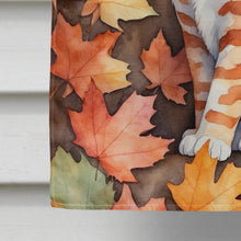 Load image into Gallery viewer, Cheetoh Cat in Fall Leaves House Flag