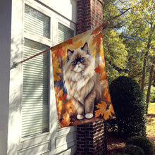 Load image into Gallery viewer, Colorpoint Longhair Cat in Fall Leaves House Flag