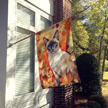 Load image into Gallery viewer, Colorpoint Shorthair Cat in Fall Leaves House Flag