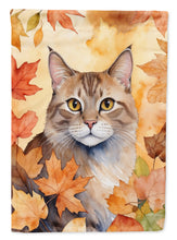 Load image into Gallery viewer, Dwelf Cat in Fall Leaves House Flag