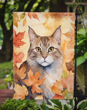 Load image into Gallery viewer, Dwelf Fall Garden Flag - Cat in Fall Leaves - Cat-Themed Seasonal Yard Decor
