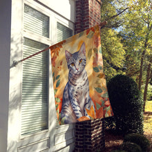 Load image into Gallery viewer, Egyptian Mau Cat in Fall Leaves House Flag