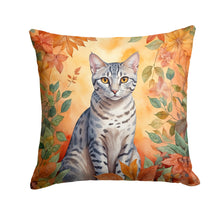Load image into Gallery viewer, Egyptian Mau Cat in Fall Leaves Throw Pillow