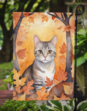 Load image into Gallery viewer, European Shorthair Fall Garden Flag - Cat in Fall Leaves - Cat-Themed Seasonal Yard Decor