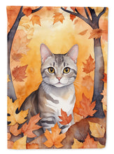 Load image into Gallery viewer, European Shorthair Fall Garden Flag - Cat in Fall Leaves - Cat-Themed Seasonal Yard Decor
