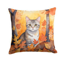 Load image into Gallery viewer, European Shorthair Cat in Fall Leaves Throw Pillow - 14x14 Decorative Pillow – Art for Your Home &amp; Patio