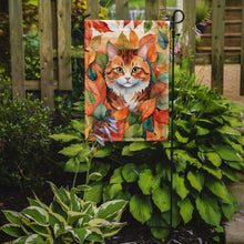 Load image into Gallery viewer, Foldex Exotic Fold Fall Garden Flag - Cat in Fall Leaves - Cat-Themed Seasonal Yard Decor