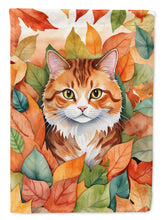 Load image into Gallery viewer, Foldex Exotic Fold Fall Garden Flag - Cat in Fall Leaves - Cat-Themed Seasonal Yard Decor
