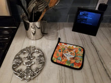 Load image into Gallery viewer, Foldex Exotic Fold Cat in Fall Leaves Pot Holders - Set of 2 Decorative Kitchen Helpers | Made in the USA