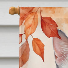 Load image into Gallery viewer, Foreign White Cat in Fall Leaves House Flag