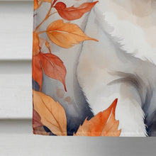 Load image into Gallery viewer, Foreign White Cat in Fall Leaves House Flag
